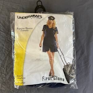 Underwraps First Class Flight Attendant Costume Adult Large Dress Hat New